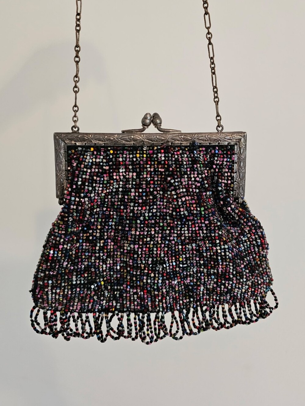 Vintage Beaded Evening Hand Bag - Multicolor